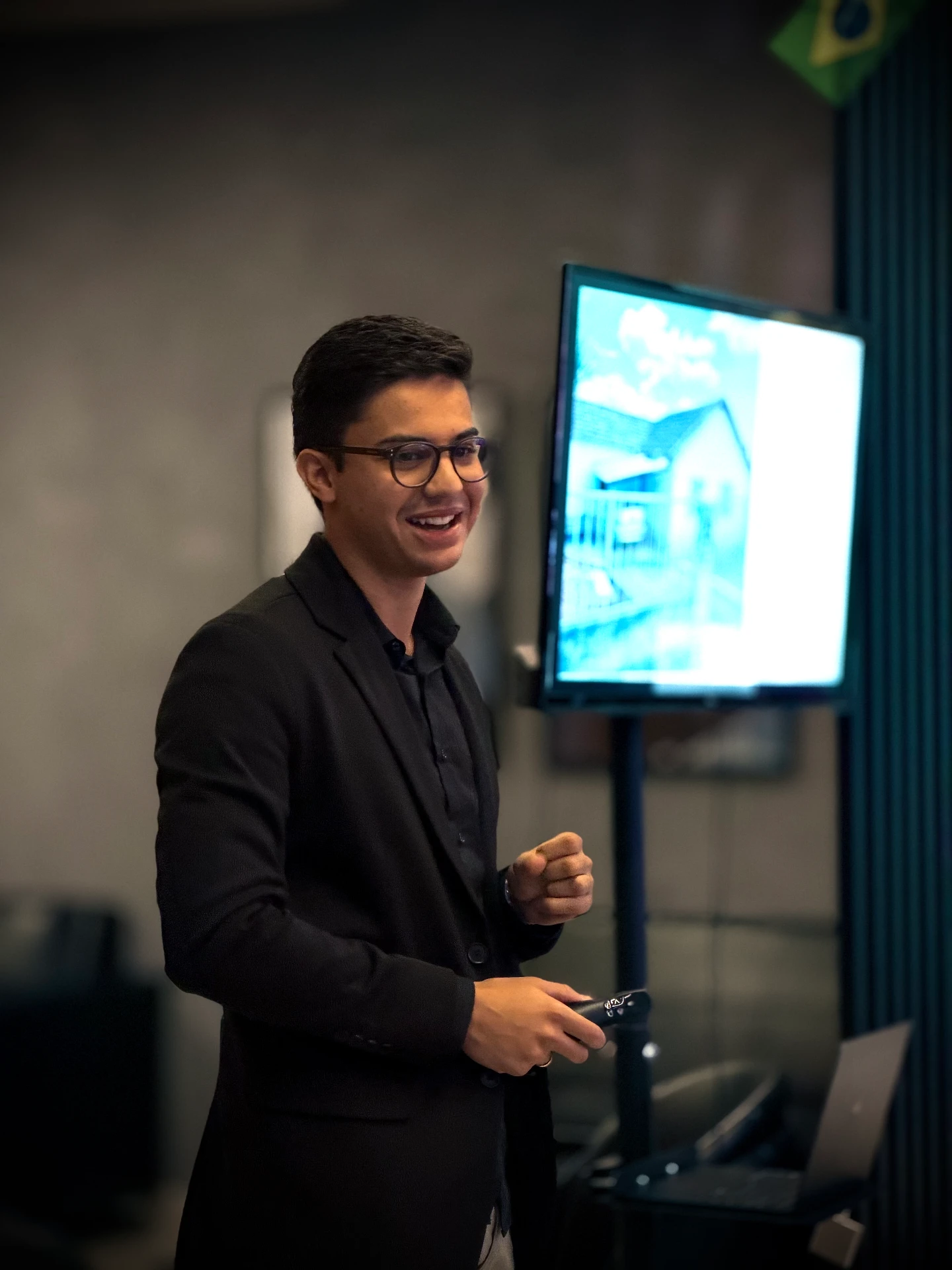 Pedro Henrique Fernandes, fundador da SKOPO, durante apresentação a investidores